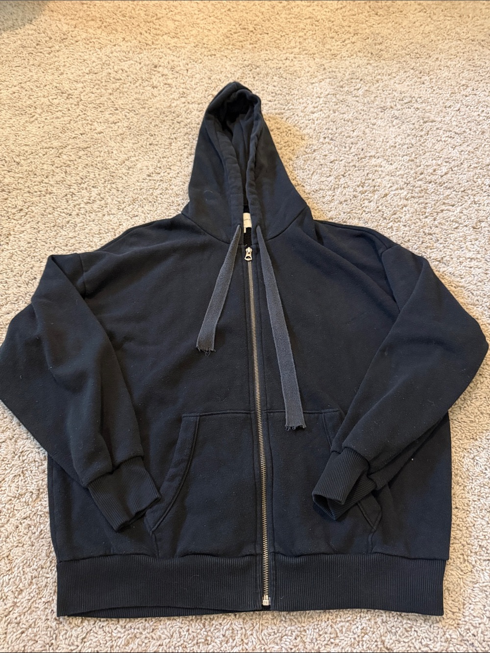American Eagle Black Full-Zip Hoodie Jacket